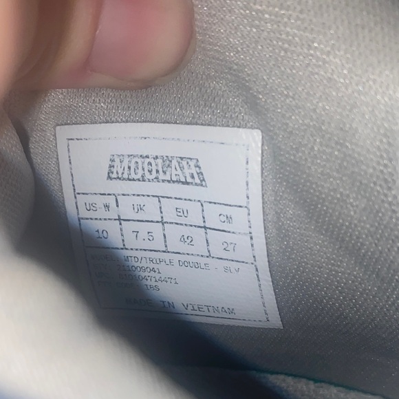 1114 Moolah Silver Double Triple Basketball Sneakers - Picture 2 of 9